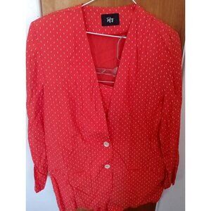 Tofy Womans Vintage Jacket Skort/Short  Set Size 14 Red Geometric Print